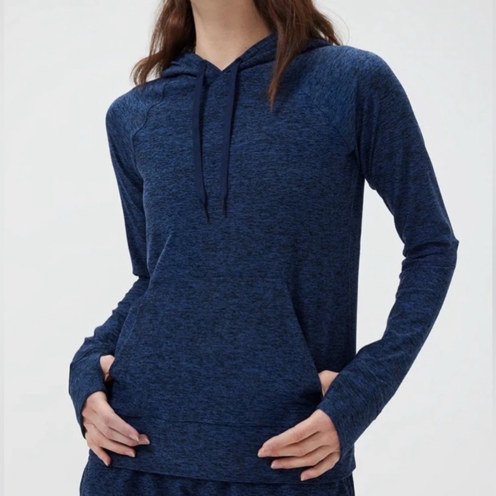 Outdoor Voices All Day Cloudknit navy long sleeve hoodie sweatshirt XXS